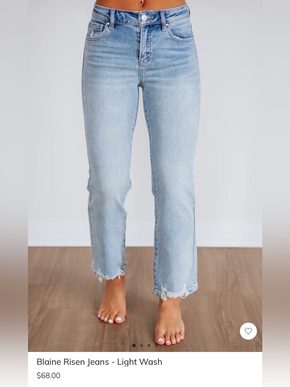 Blaine Risen Light Wash Cropped Jeans with Frayed Hem
